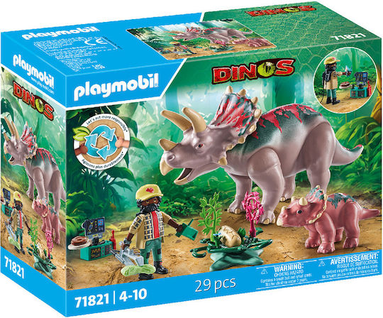 Playmobil 極地探検　恐竜セット Playmobil Dinos Triceratops & Explorator pentru 4-10 ani 71821