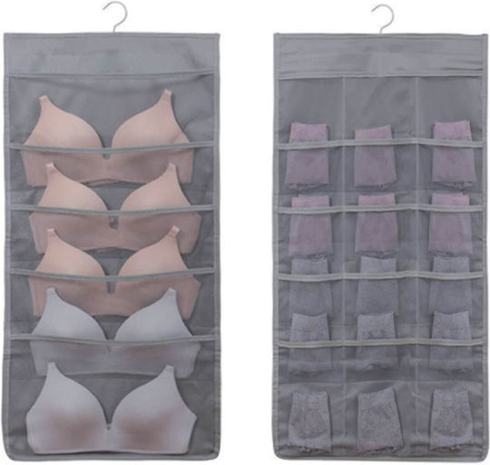 Organizer Plastic Hanging Storage Case for Underwear in Gray Color 40x80cm 1pcs