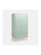 Two Door Wardrobe with 2 Drawers Green 106x55x181cm