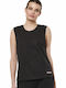 Damen Bluse Baumwolle Ärmellos Schwarz