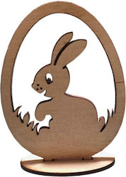 Wooden Bunny Egg 9.2x7cm