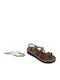 Women's Flat Sandals TAN SPOT/GREEN