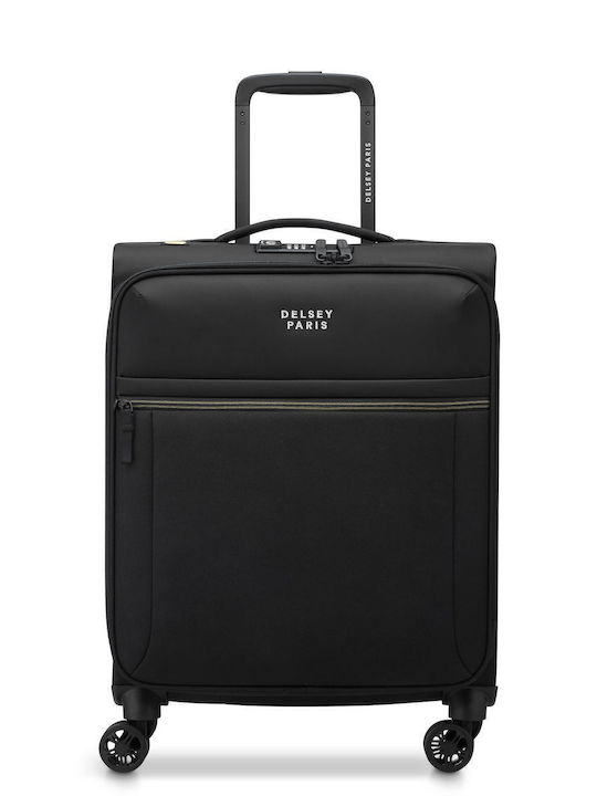 Delsey Brochant Cabin Hard Suitcase Black with 4 Wheels Height 55cm