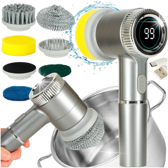 Perie Electrică de Curățare 5 în 1 LED pentru Rosturi Piscină Pardoseală Baie