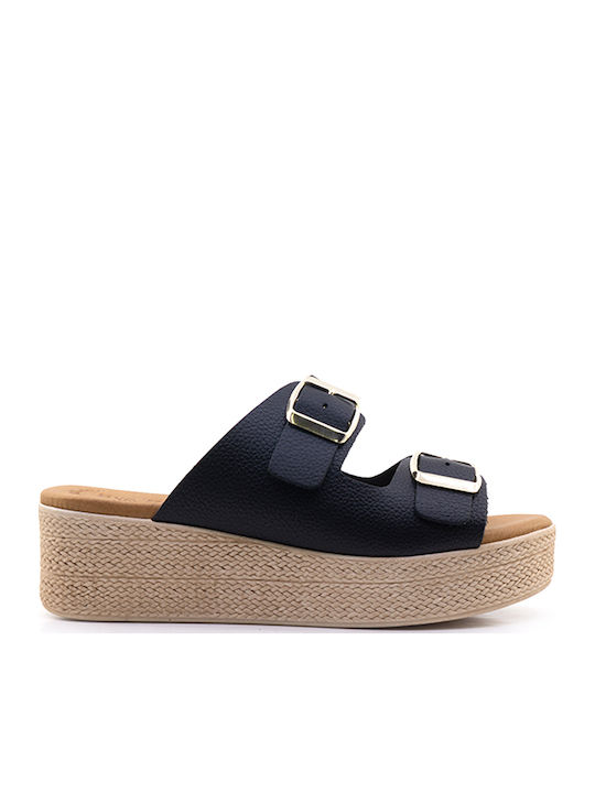 Women's Leather Platform Shoes Black