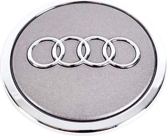 Audi Wheel Center Cap Grey Chrome Rim 69mm 1pc