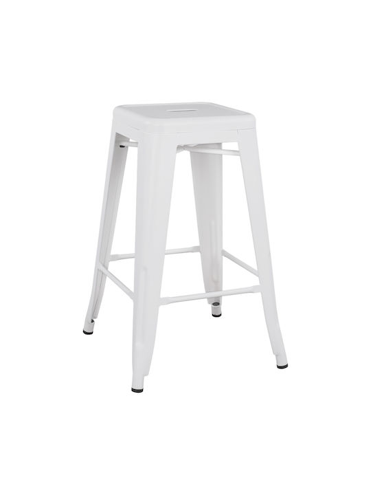 Scaun Metalic Bar De Exterior Alb Mat 43x43x67cm