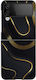 Premium Schutz-Hartschale Abstrakte Kunst Schwarz Gold Hülle für Samsung Galaxy Z Flip 4 Schwarz