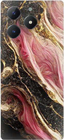 Marble Black-Pink Silicone Case for Realme C61 4G