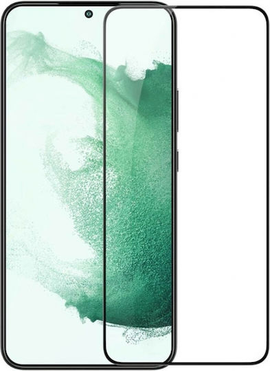 Powertech 5D Пълно лепило Закалено стъкло Черен (Galaxy S25+)