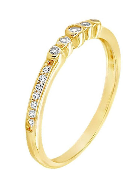 Xryseio Damen Ring Halbring mit Zirkonia aus Gold 14K