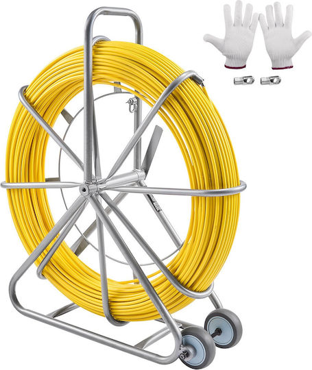Vevor Fish Tape Puller Fiberglass 656 Ft 5/16 In Wire Cable Running Duct Rodder