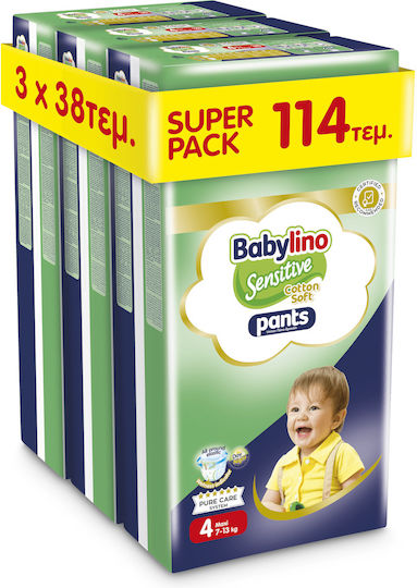 Babylino Πάνες Βρακάκι Pants Cotton Soft Monthly Pack No. 4 για 7-13kg 114τμχ