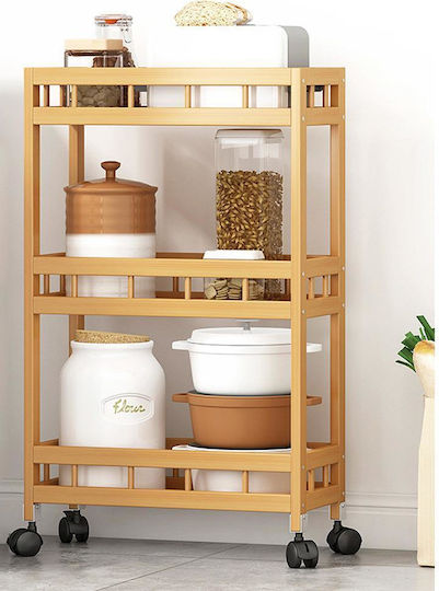 Next Wooden Kitchen Trolley 3-Tier Brown 60x18x71cm