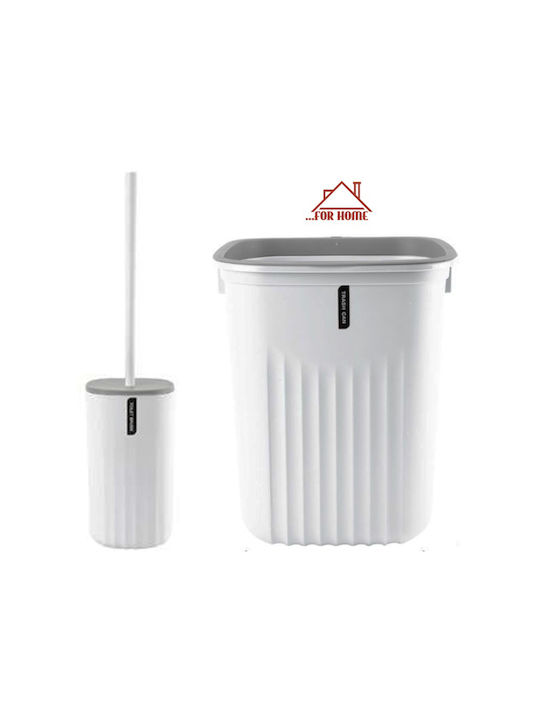 ForHome Plastic Toilet Brush and Basket Set 5lt White