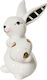 Dekorativer Hase 2 Designs 14cm Weiß