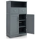Costway Cabinet de baie L60xA30xÎ108cm Gri