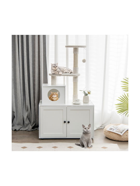 Costway Scratching Post Poles Beige Wall Mounted 77.5x49x77.5cm