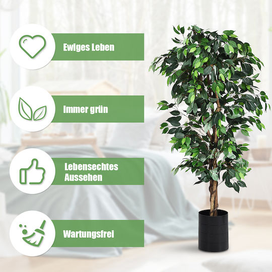 Costway Artificial Ficus Tree 180cm 1008 Leaves Realistic Design Hw65359