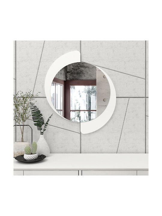 Megapap Sevilla Wall Mirror Oval with White Wooden Frame 69x59.2cm 1pcs