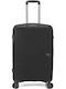 Benzi Medium Hard Black Suitcase With 4 Wheels Height 67cm