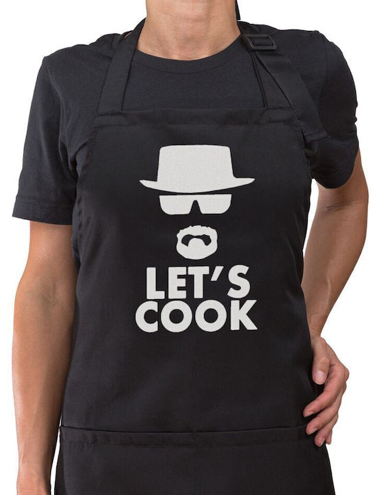 Șorț Lung de Bucătar "Let's Cook" cu Buzunare N...