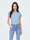 Life Women's Blouse Short Sleeve Light Blue