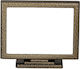 Aluminium-Gedenkrahmen Rechteckiger Schrägsockel Gehämmerte Schwarz-Gold Dimension 11 x 15 cm
