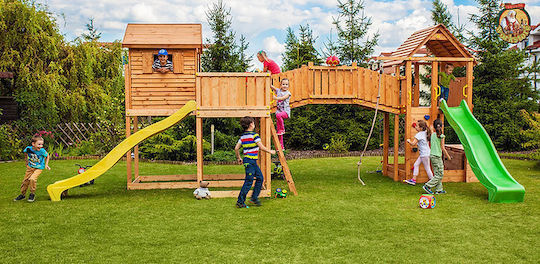 Fungoo Fungoo Holzturm Spielplatzspielzeug mit Kletterfläche Mehrfarbig
