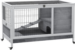 Pawhut D51-126GY Клетка за Домашни Животни 90брx53брx59брсм.