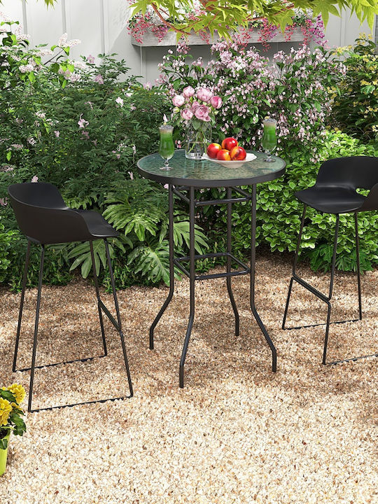 Outdoor Bar Metal Table Pink 68x68x97cm