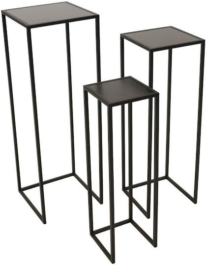 Standsäulen-Set aus 3 Stück Metall Schwarz 20x20x67cm-25x25x77cm-30x30x88cm Art Et Lumiere 30594 Material Metall Schwarz Art Et Lumiere Lumiere_30594
