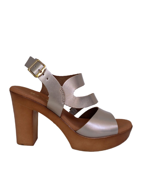 Ragazza Leather Sandals Unique Cut Sand