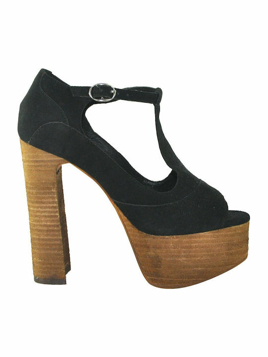 Foxy 3 Suede Πέδιλα Μαύρα