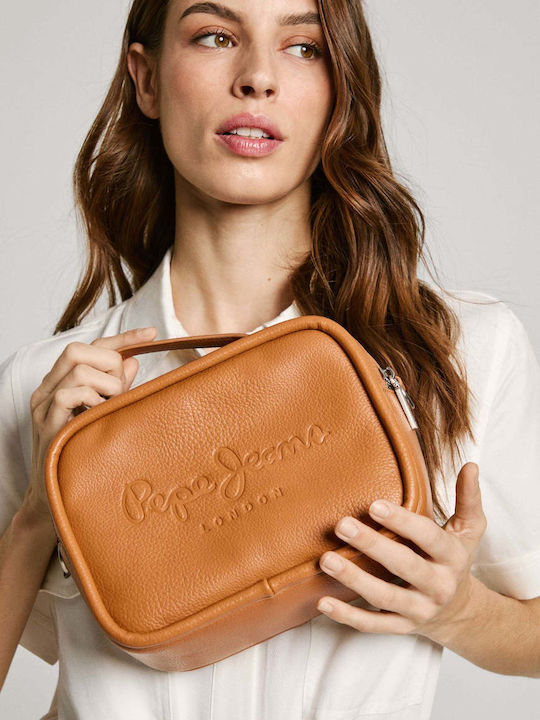 Pepe Jeans Bassy Γυναικεία Τσάντα Χειρός Καφέ