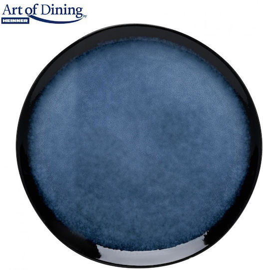 Heinner Serenity Shallow Ceramic Blue Serving Plate with Diameter 28cm