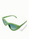 Woman's Fashion Women's Sunglasses with Green Plastic Frame and Green Lens G-1