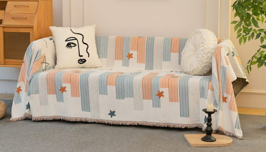 ForHome Ριχτάρι Τριθέσιου Καναπέ Chenille 180x280εκ. Πορτοκαλί