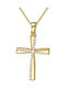 Papoulidis Jewellery Γυναικείος Χρυσός Σταυρός 14Κ Διπλής Όψης χωρίς Αλυσίδα