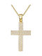Papoulidis Jewellery Women's Gold Cross 14K Double Sided