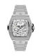 Philipp Plein Skeleton Men's Watch Automatic with Silver Metal Bracelet