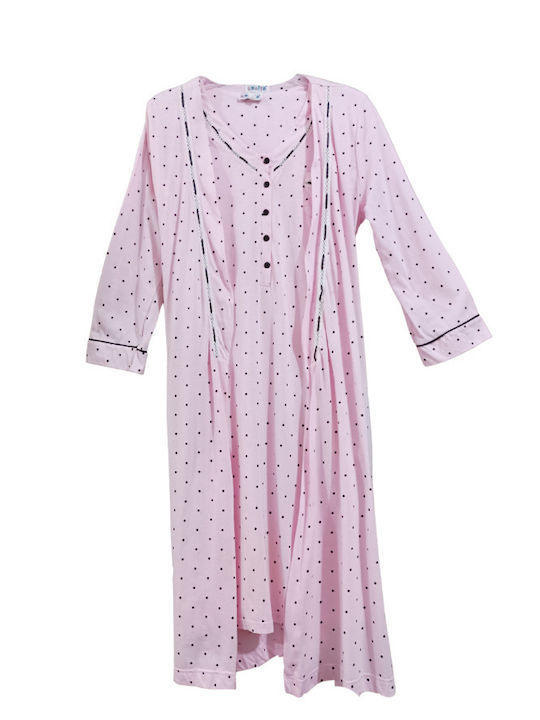 Amelie Sommer Damen Robe mit Nachthemd Pink