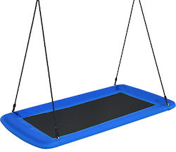 Costway Детска Висяща Метална Люлка Гнездо 100x100x100см Синя