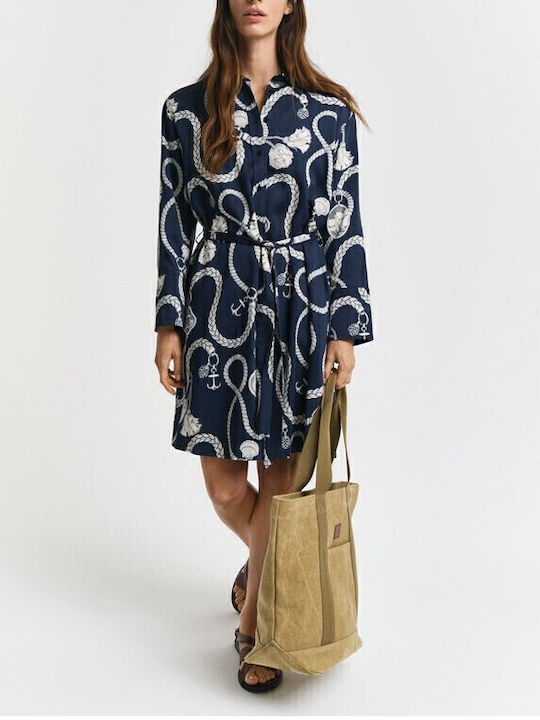 Gant Summer Mini Shirt Dress Dark Blue