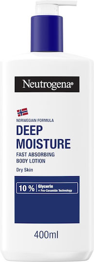 Neutrogena Deep Moisture Feuchtigkeitsspendende Lotion Körperpflege für Trockene & Empfindliche Haut 400ml