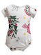 Two In A Castle Baby Bodysuit Short-Sleeved White