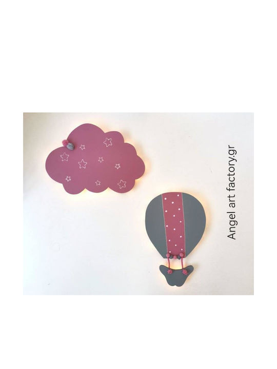 Kids Wooden Wall Light Set "Hot Air Balloon-Cloud"
