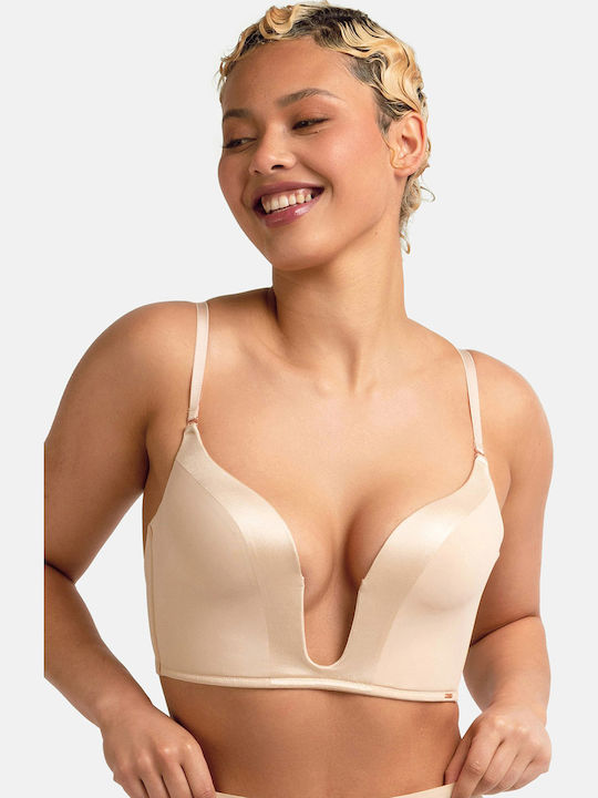 Μπεζ Strapless Σουτιέν χωρίς Μπανέλες
