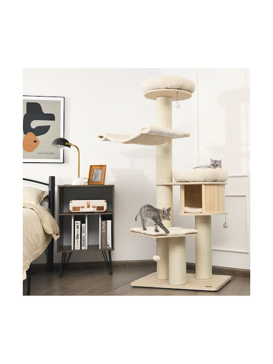 Costway Scratching Post Cat Trees White Height 174cm