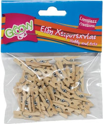 Wooden Pegs 25mm/40pcs Groovy